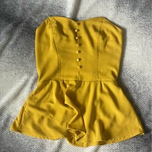 Strapless Yellow top.